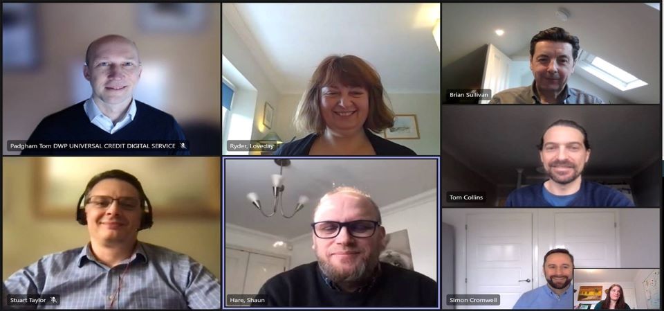 People meeting on a video call