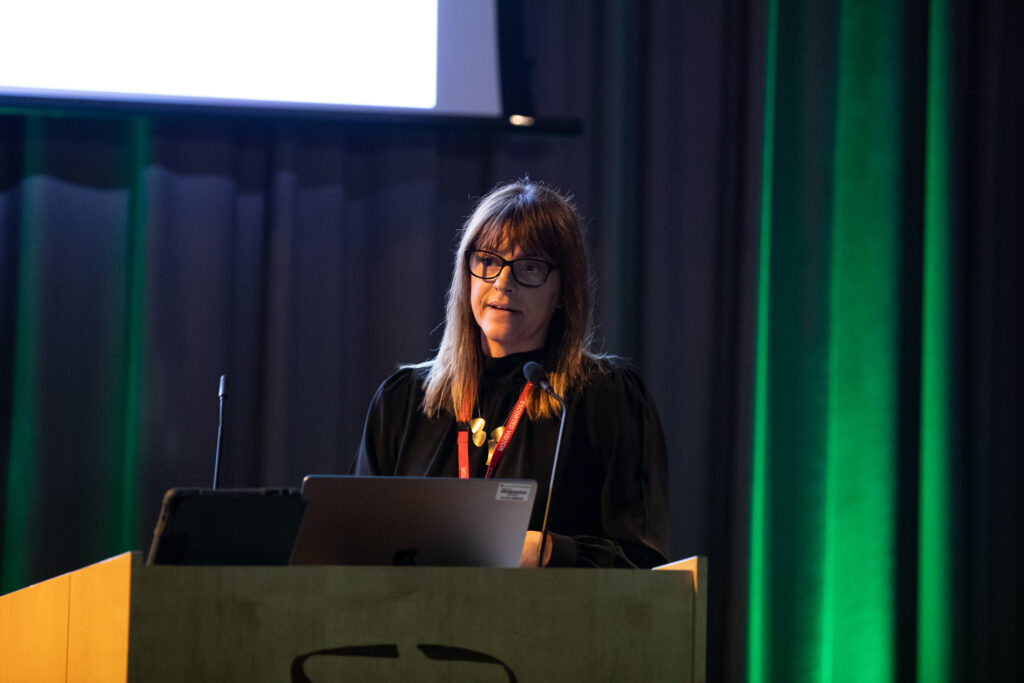 Kerrie Hughes speaking at the Ada Lovelace day event.